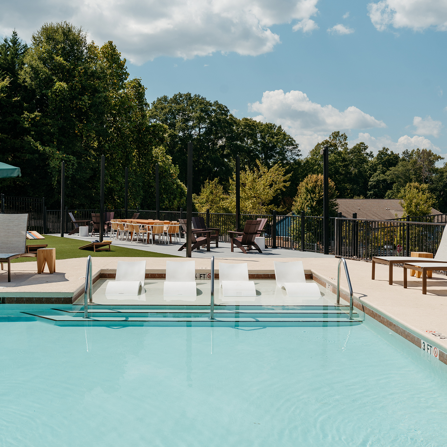 A resort-style swimming pool