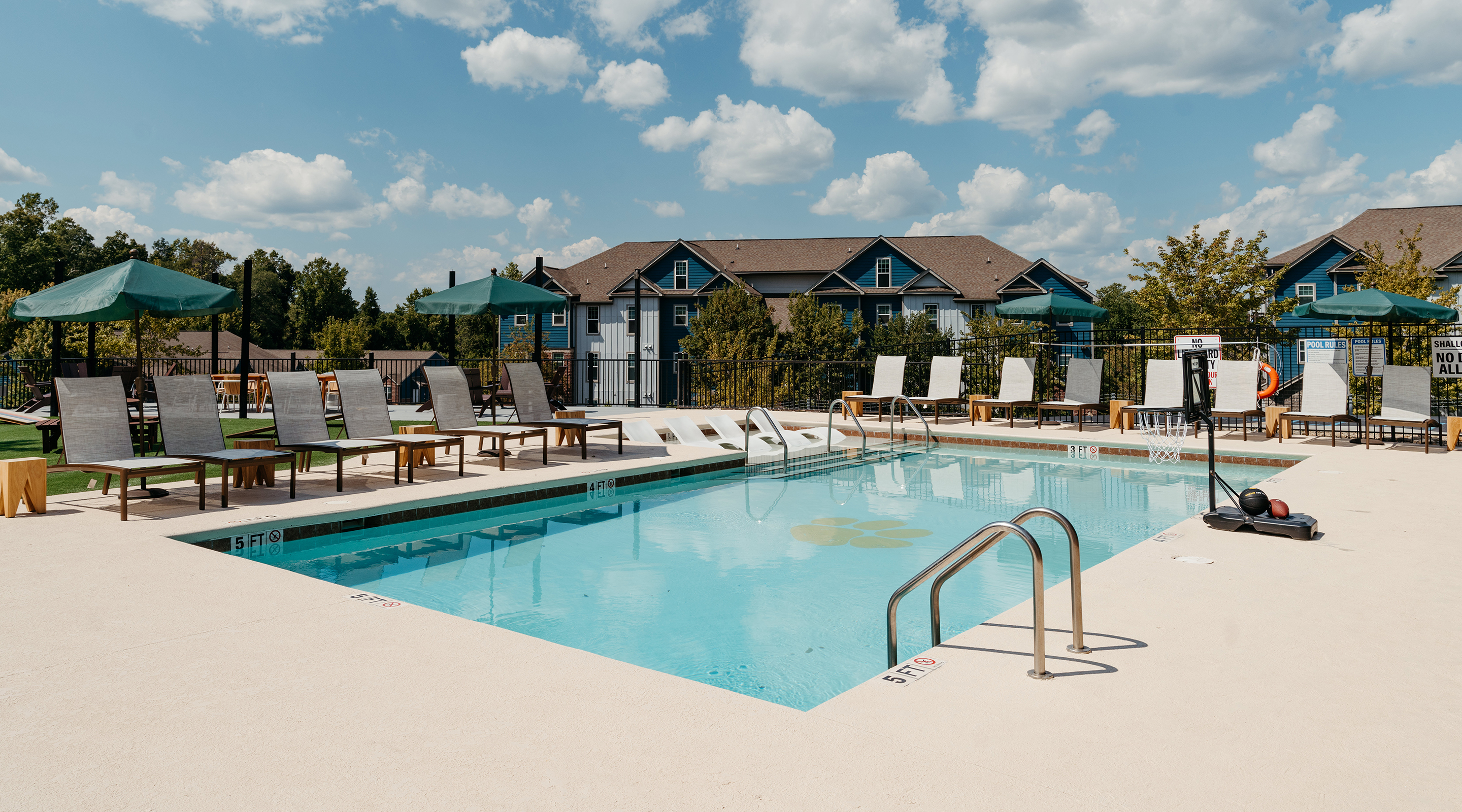 A resort-style swimming pool